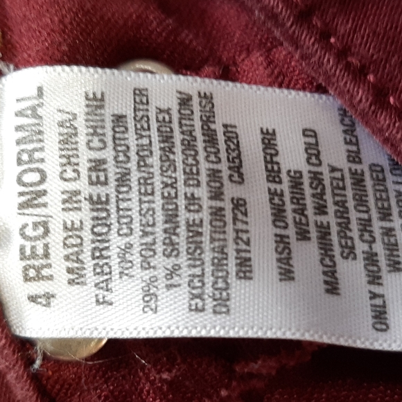 Burgundy high waisted jeggings - Picture 4 of 4